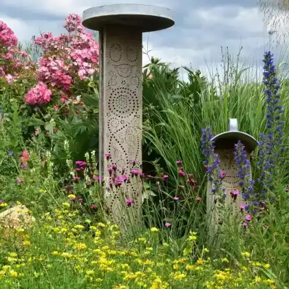Wildbienenbeet: Rund um die Nisthilfe