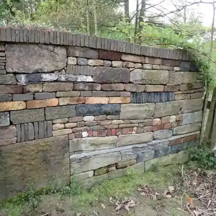 Trockenmauer, schattig